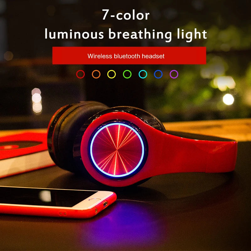 Headsets Gamer Headphones Blutooth Surround Sound Stereo Wireless Earphone USB With MicroPhone Colourful Light PC Laptop Headset - Smart Watch Fun