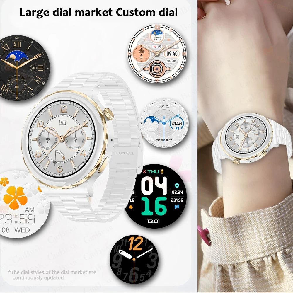 2024 New Smart Watch Women Custom Dial Health Monitoring Ladies Sports Bracelet ECG+PPG HD Bluetooth Calling Fashion Smart Watch - Smart Watch Fun