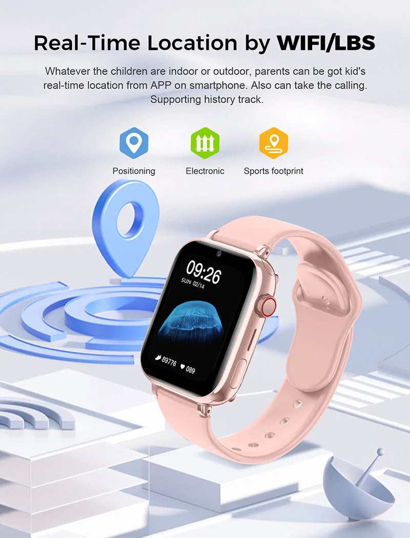 Kids 4G Smart Watch SOS GPS Location Tracker Sim Card Video Call WiFi Chat Camera Flashlight Waterproof Smartwatch For Children - Smart Watch Fun