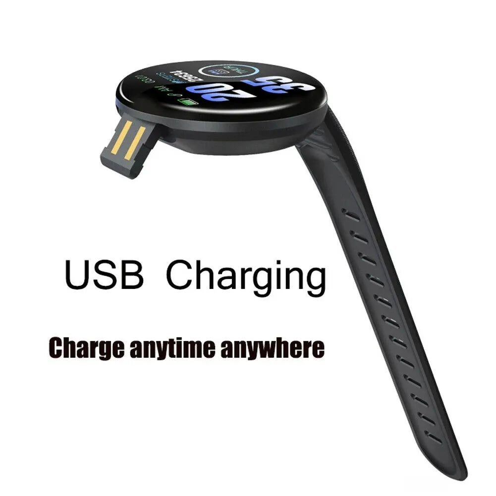 a picture of a smart watch with the words usb charging on it