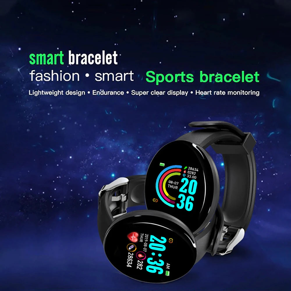 a smart watch is shown with a smart bracelet