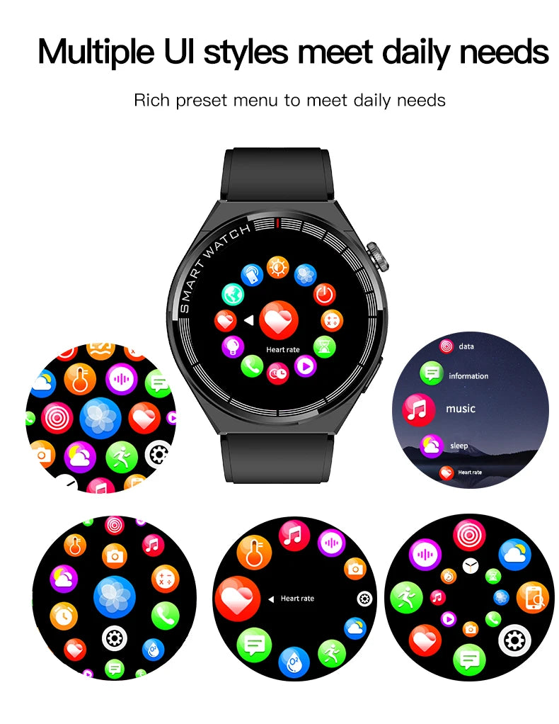 a smart watch with colorful circles on it