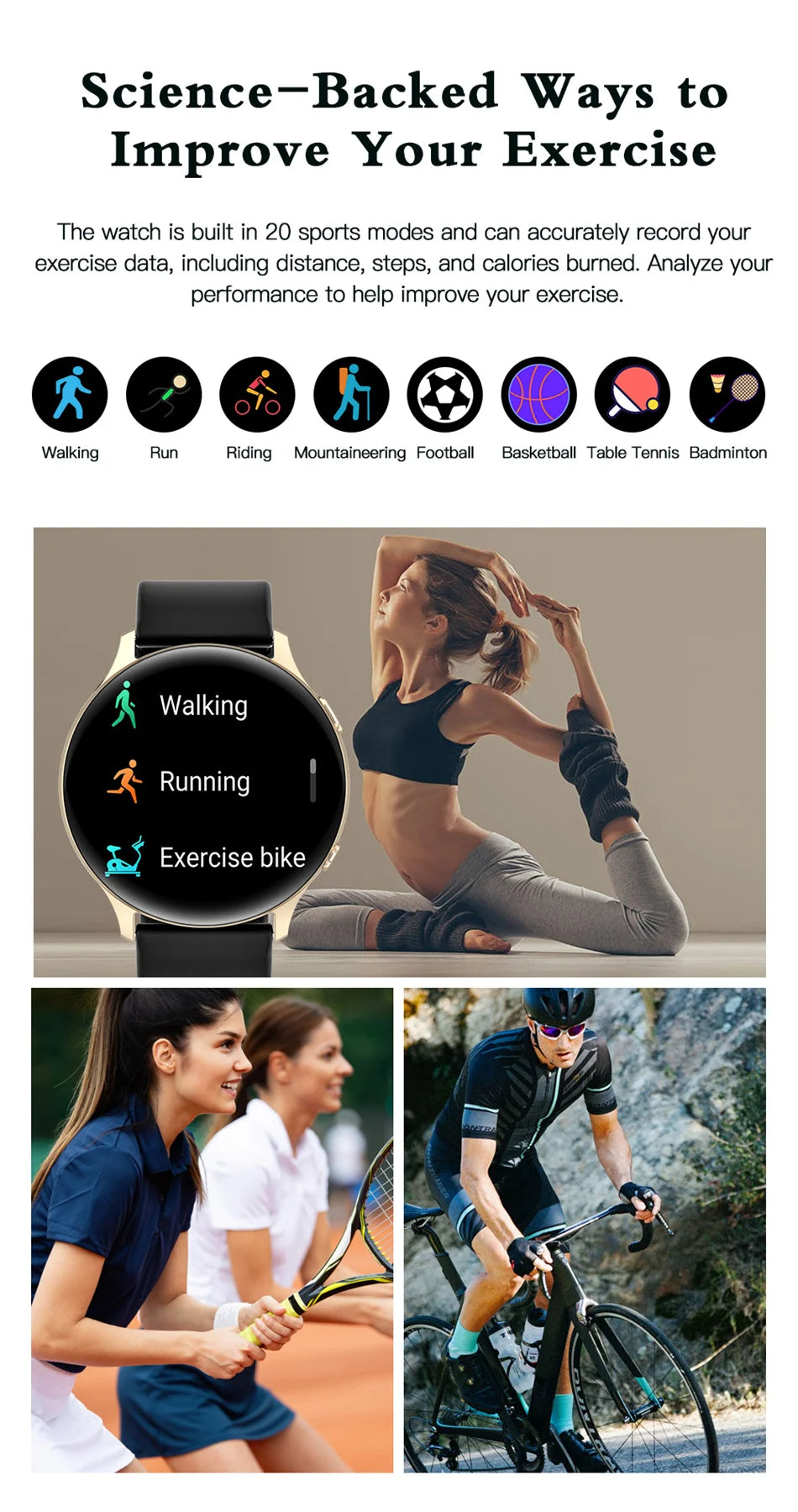 2024 Fashion Smart Watch Ladies Heart Rate Blood Pressure Custom Dial Sport Fitness Watch Woman Waterproof Smartwatch Women - Smart Watch Fun