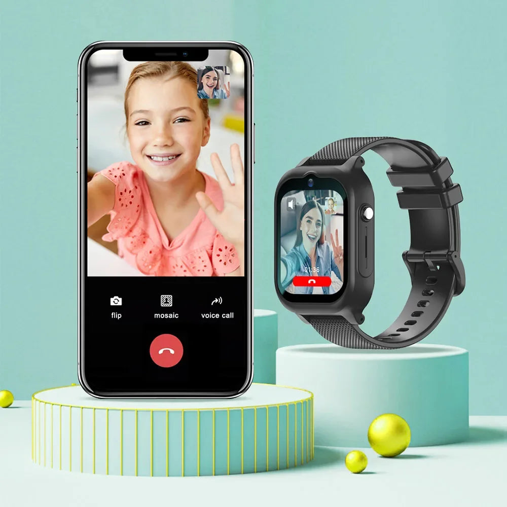 4G Kids Smart Watch SOS GPS Location Tracker Smart Watch for kids Sim Card Video Call Camera Waterproof Smartwatch For Children - Smart Watch Fun
