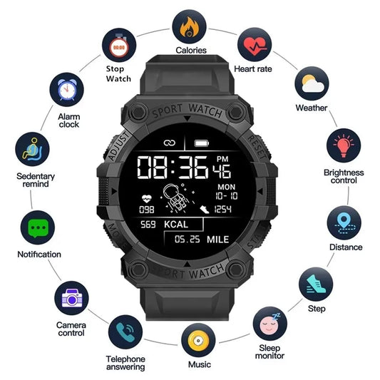 Smart Fitness Tracker with Heart Rate & Sleep Monitor - Android & iOS - Smart Watch Fun
