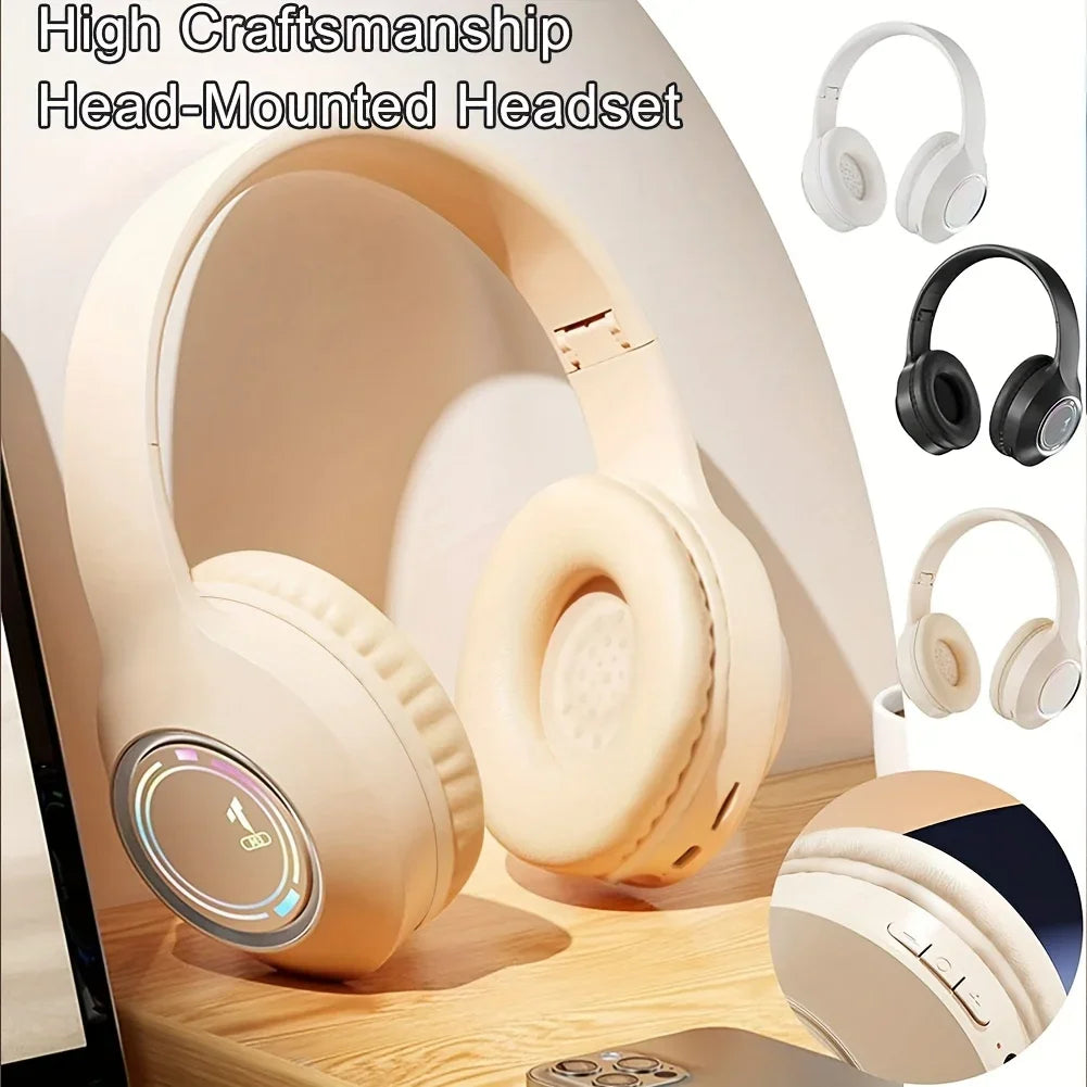 Bluetooth Headphone Wireless Headset Over The Ear High Fidelity Bass Stereo With Microphone Music Gaming Foldable Headsets - Smart Watch Fun