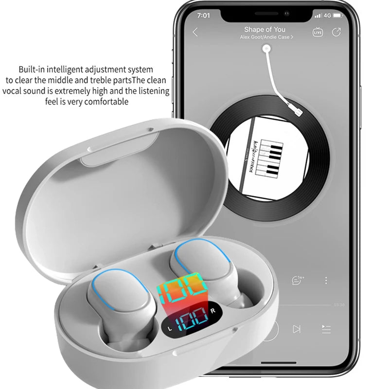 E7S TWS Wireless Headphones Bluetooth earphone Control Sport Headset Waterproof Microphone Music Earphone Work On All Smartphone - Smart Watch Fun