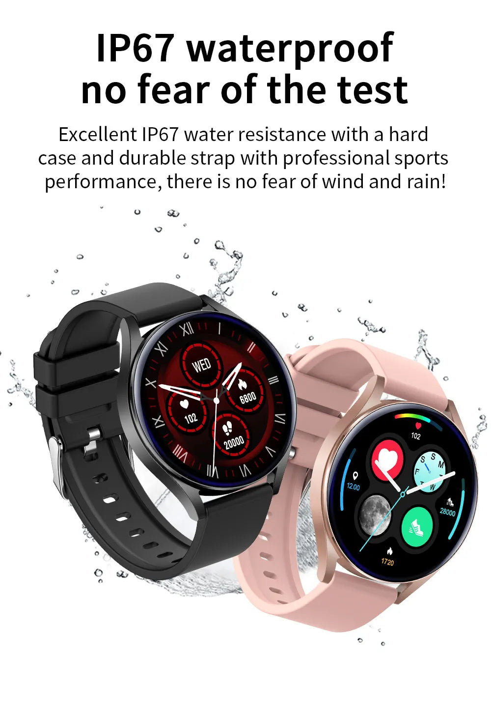 Smartwatch with Full Touch, Blood Pressure & Oxygen Monitor, Bluetooth Call, Sports Watch for Android and iOS - Smart Watch Fun
