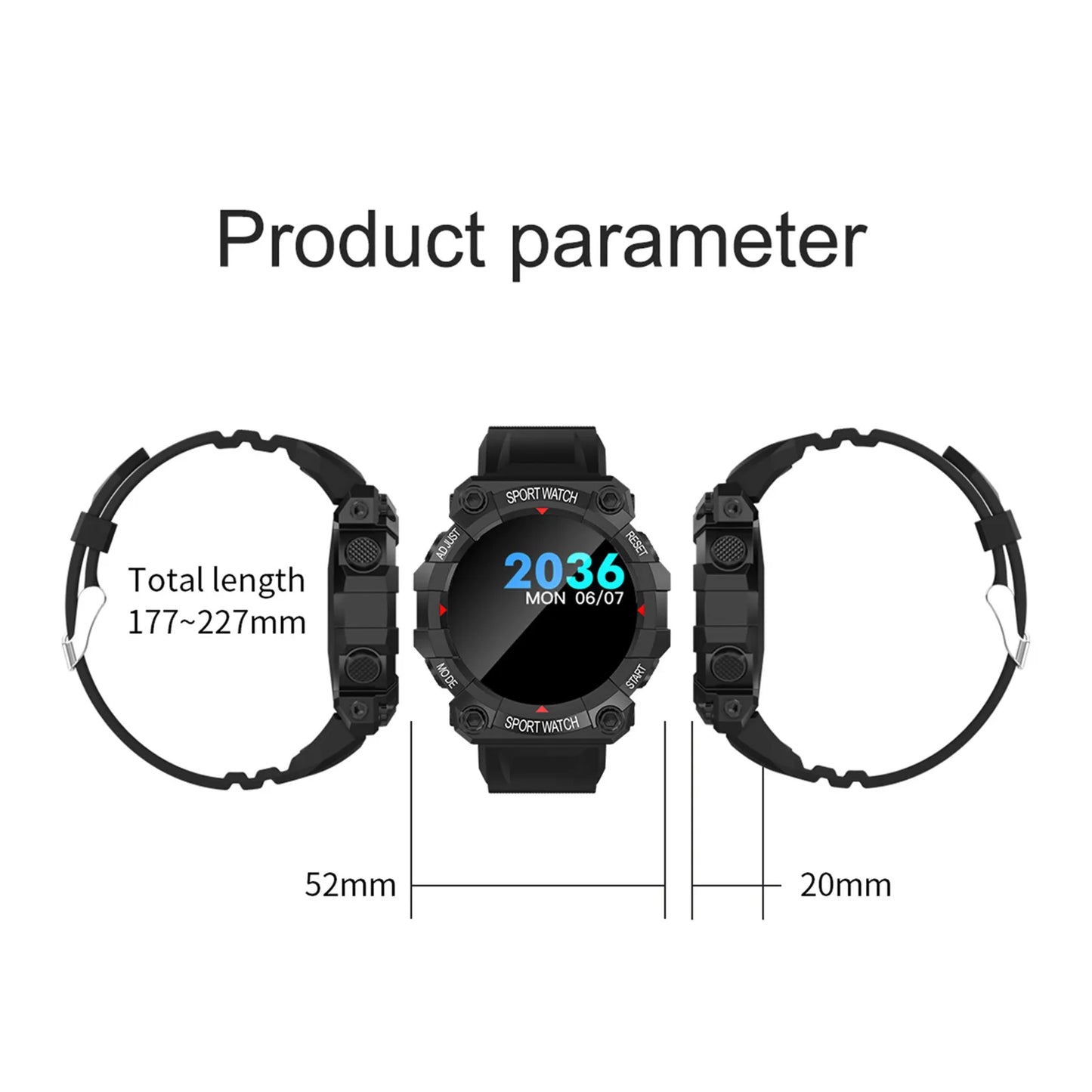 Smart Fitness Tracker with Heart Rate & Sleep Monitor - Android & iOS - Smart Watch Fun