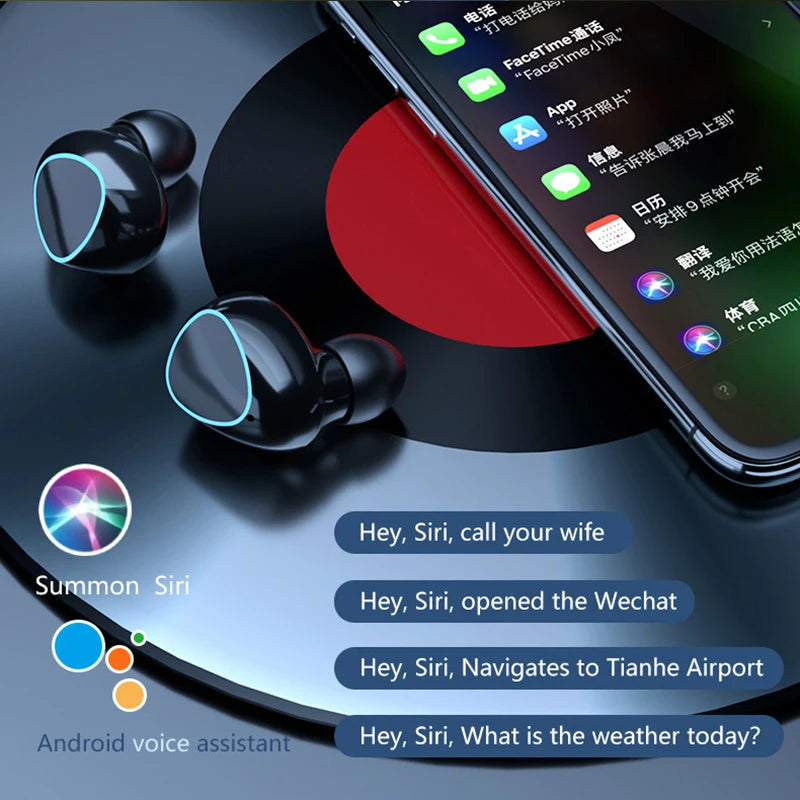 TWS Bluetooth 5.1 Earphones - HiFi Stereo Wireless Headphones - Smart Watch Fun