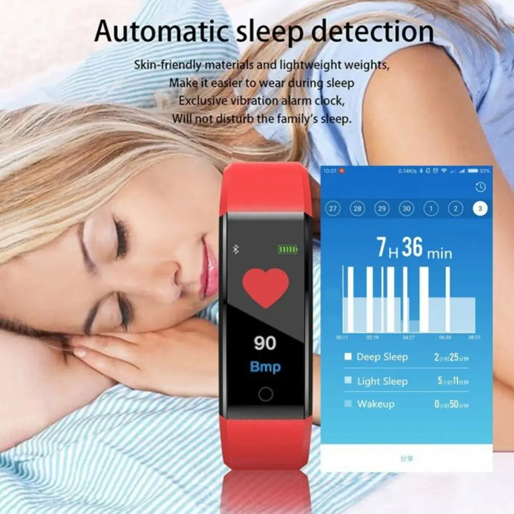Smart Fitness Bracelet with Heart Rate Monitor, Activity Tracker, and Sleep Monitoring - Smart Watch Fun