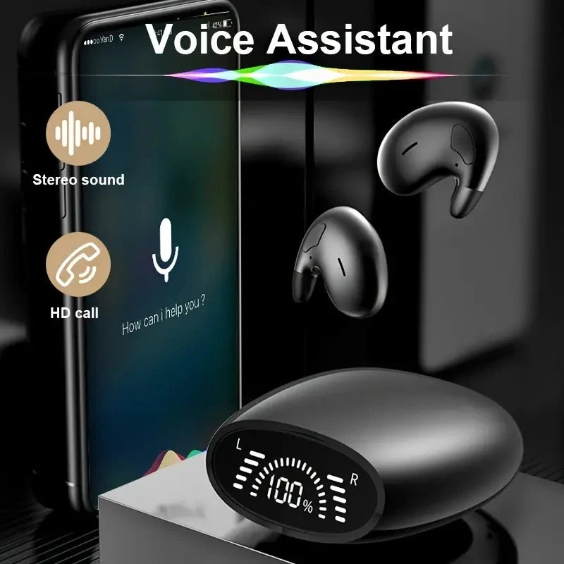 Invisible Sleep Wireless Earphone TWS Bluetooth 5.3 Headphones Hidden Earbuds IPX5 Waterproof Noise Reduction Sports Headset - Smart Watch Fun