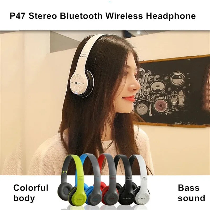 Stereo P47 Headset 5.0 Bluetooth Headset Folding Series Wireless Sports Game Headset for iPhone XiaoMi - Smart Watch Fun